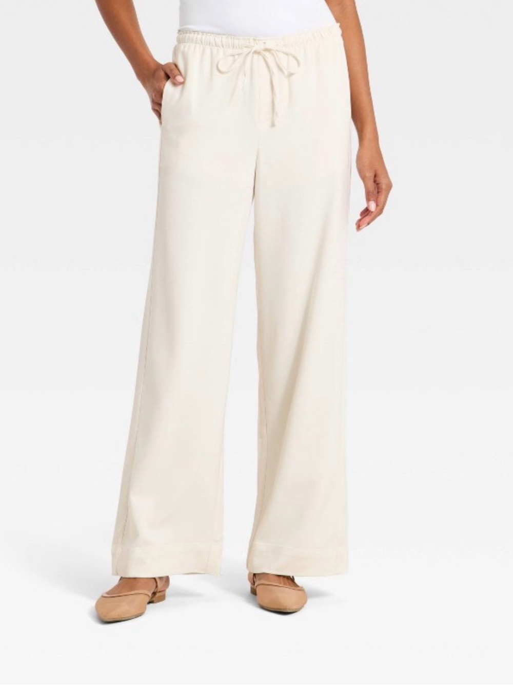 a new day effortless pull-on pants in cream